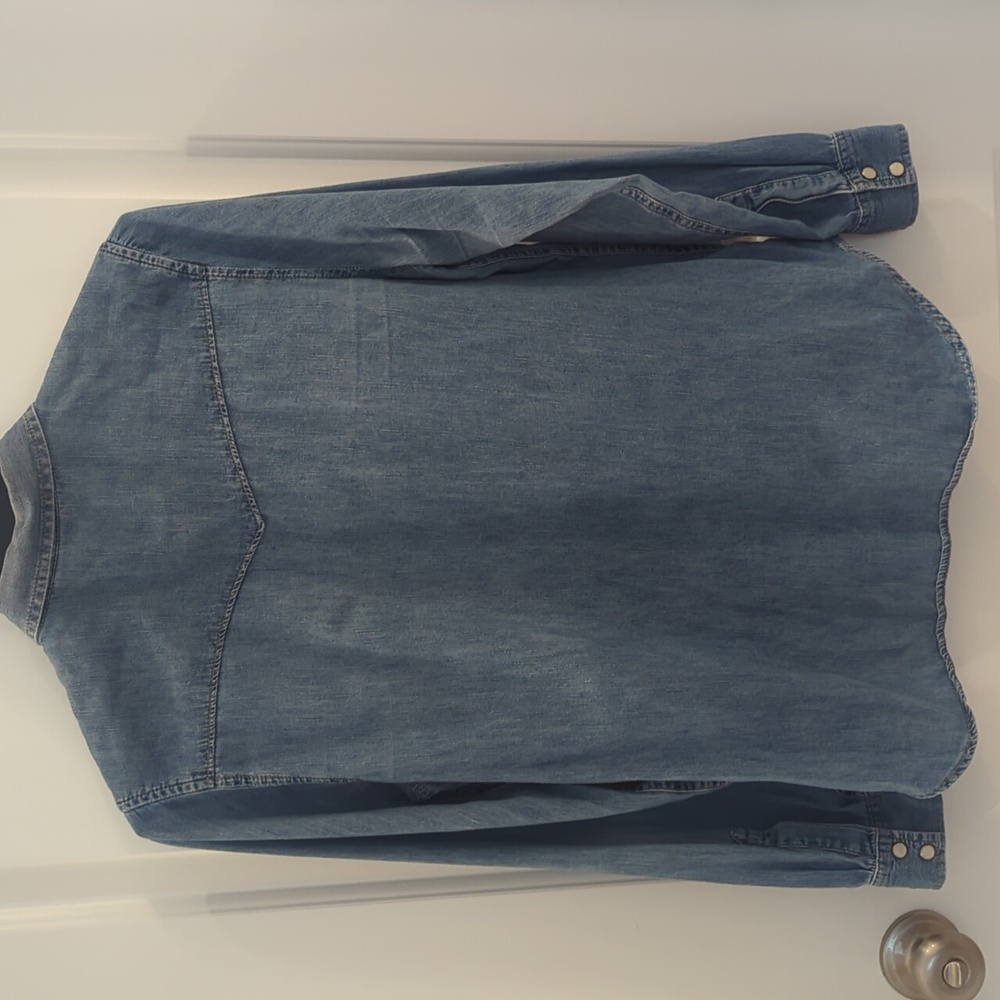GAP Light Wash Denim Button-Down Shirt - Picture 7 of 9